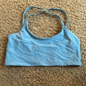 Fused Hawaii baby blue bikini top seamless